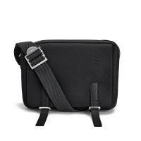 Loewe XS Military Messenger In Grained Calfskin Black